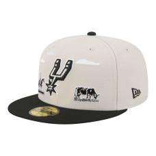 Бейсболка San Antonio Spurs New Era Tan/Black Localized City Icon 59FIFTY