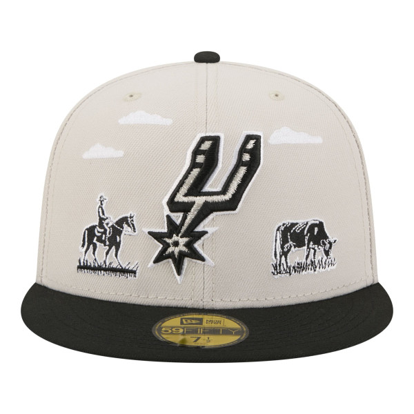 Бейсболка San Antonio Spurs New Era Tan/Black Localized City Icon 59FIFTY