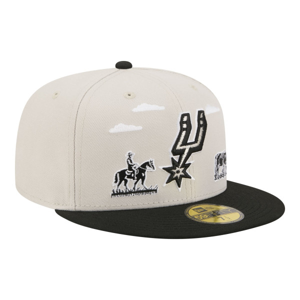 Бейсболка San Antonio Spurs New Era Tan/Black Localized City Icon 59FIFTY
