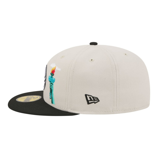 Бейсболка Brooklyn Nets New Era Tan/Black Localized City Icon 59FIFTY
