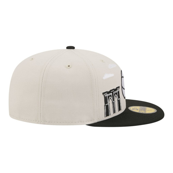 Бейсболка Brooklyn Nets New Era Tan/Black Localized City Icon 59FIFTY