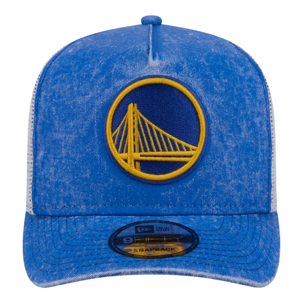 Бейсболка Golden State Warriors New Era Royal/White Washed Meshback 9FIFTY