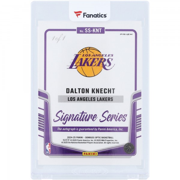 Dalton Knecht Los Angeles Lakers Autographed 2024-25 Panini Donruss Optic Signature Series Checkerboard Prizm #SS-KNT #1/1 Rookie Card