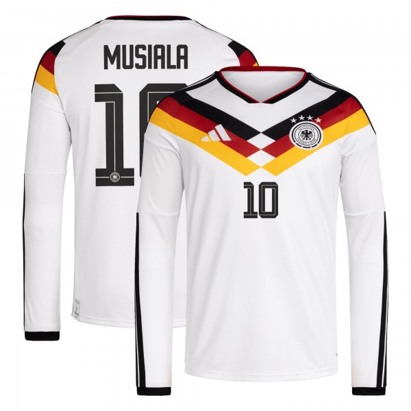 Jamal Musiala Germany National Team adidas 2026 Home Replica Long Sleeve Jersey - White