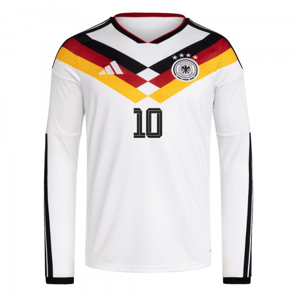 Jamal Musiala Germany National Team adidas 2026 Home Replica Long Sleeve Jersey - White