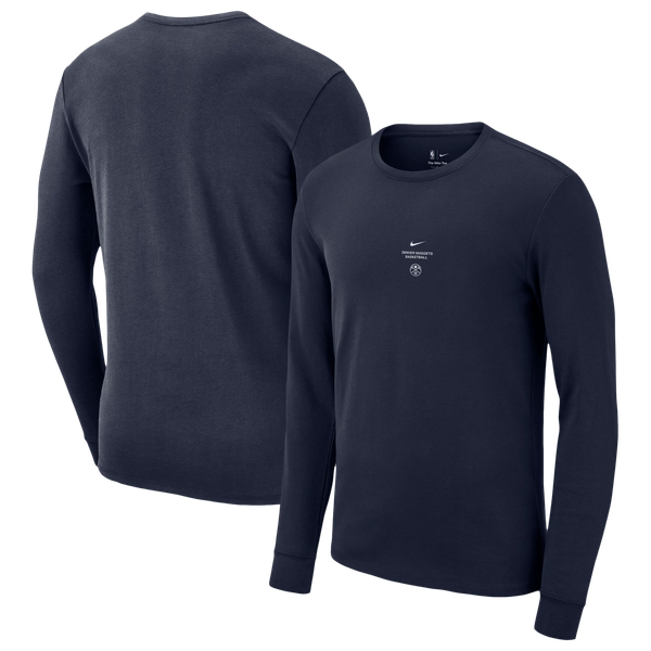 Футболка с длинным рукавом Denver Nuggets Nike 2026 Standard Issue Practice - Navy