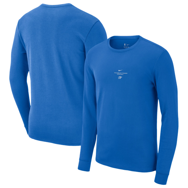 Футболка с длинным рукавом Oklahoma City Thunder Nike 2026 Standard Issue Practice - Blue