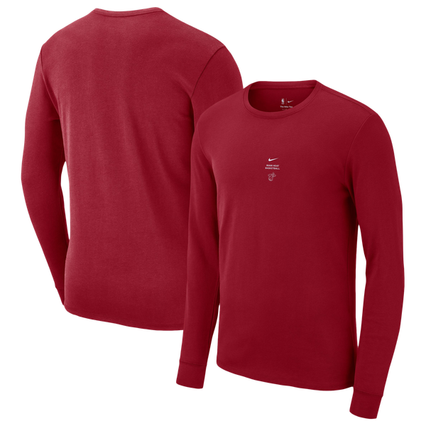Футболка с длинным рукавом Miami Heat Nike 2026 Standard Issue Practice - Red