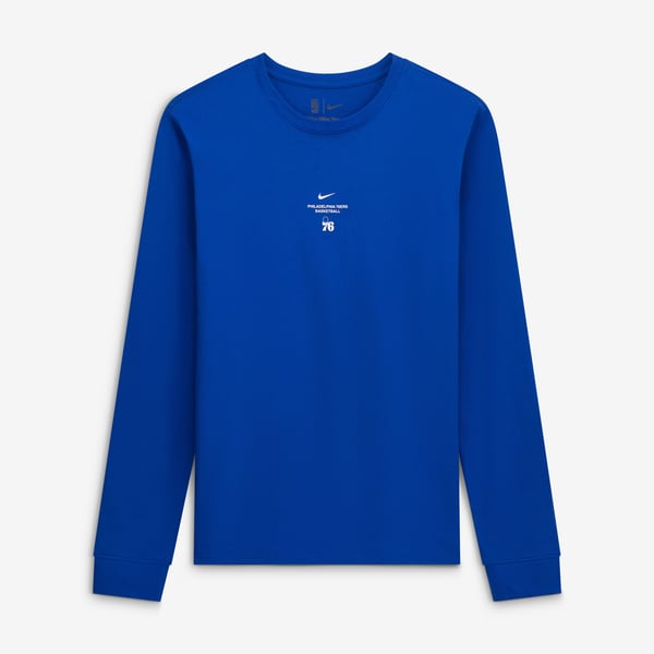 Футболка с длинным рукавом Philadelphia 76ers Nike Royal 2026/27 Standard Issue Practice