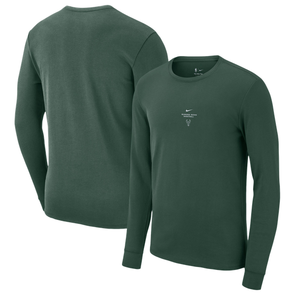 Футболка с длинным рукавом Milwaukee Bucks Nike 2026 Standard Issue Practice - Hunter Green