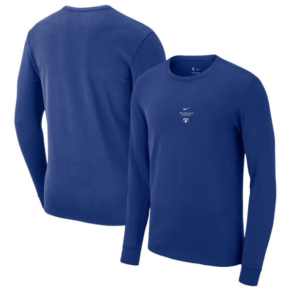 Футболка с длинным рукавом New York Knicks Nike 2026 Standard Issue Practice - Blue