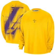 Футболка с длинным рукавом Los Angeles Lakers Nike 2026 Standard Issue Pre-Game Performance - Gold