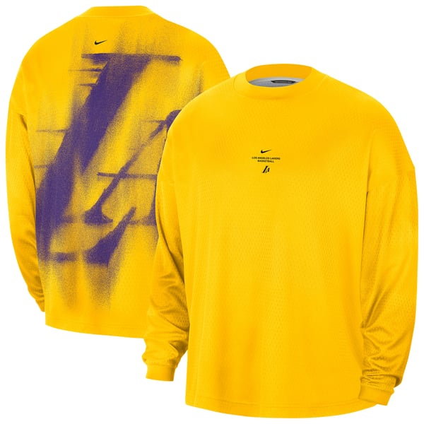 Футболка с длинным рукавом Los Angeles Lakers Nike 2026 Standard Issue Pre-Game Performance - Gold