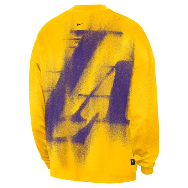 Футболка с длинным рукавом Los Angeles Lakers Nike 2026 Standard Issue Pre-Game Performance - Gold