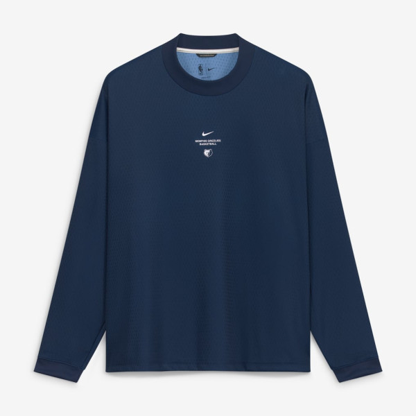 Футболка с длинным рукавом Memphis Grizzlies Nike 2026 Standard Issue Pre-Game Performance - Navy