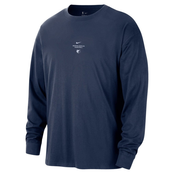 Футболка с длинным рукавом Memphis Grizzlies Nike 2026 Standard Issue Pre-Game Performance - Navy