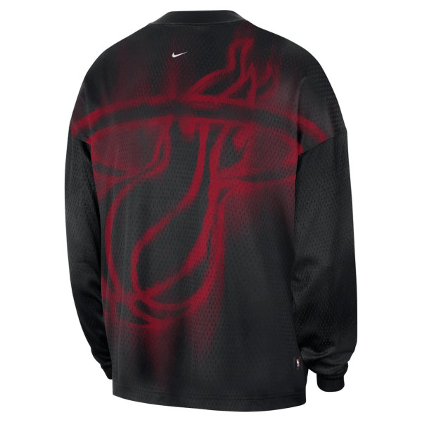 Футболка с длинным рукавом Miami Heat Nike 2026 Standard Issue Pre-Game Performance - Black