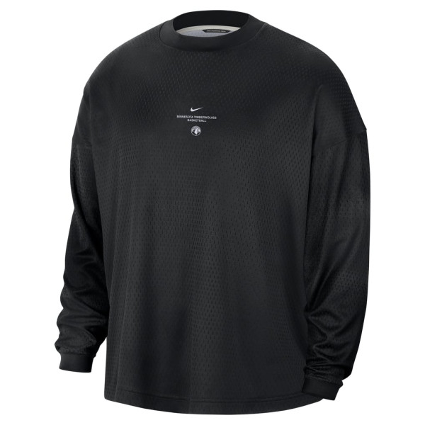 Футболка с длинным рукавом Minnesota Timberwolves Nike 2026 Standard Issue Pre-Game Performance - Black