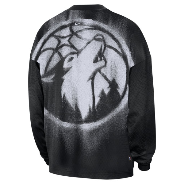 Футболка с длинным рукавом Minnesota Timberwolves Nike 2026 Standard Issue Pre-Game Performance - Black