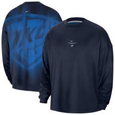 Футболка с длинным рукавом Oklahoma City Thunder Nike 2026 Standard Issue Pre-Game Performance - Navy