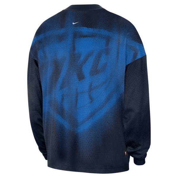 Футболка с длинным рукавом Oklahoma City Thunder Nike 2026 Standard Issue Pre-Game Performance - Navy