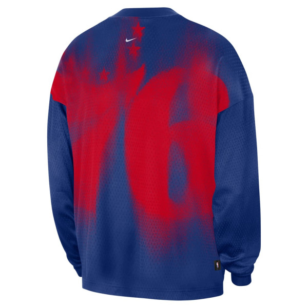 Футболка с длинным рукавом Philadelphia 76ers Nike Royal 2026/27 Standard Issue Pre-Game Performance