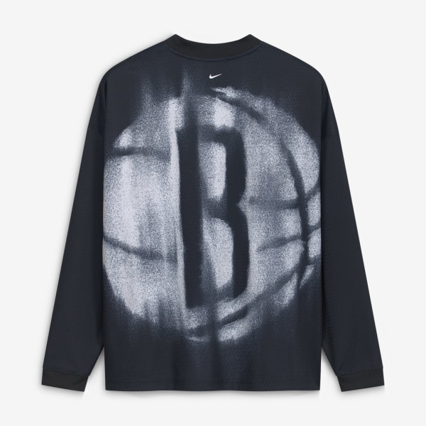 Футболка с длинным рукавом Brooklyn Nets Nike Black 2026 Standard Issue Pre-Game Performance