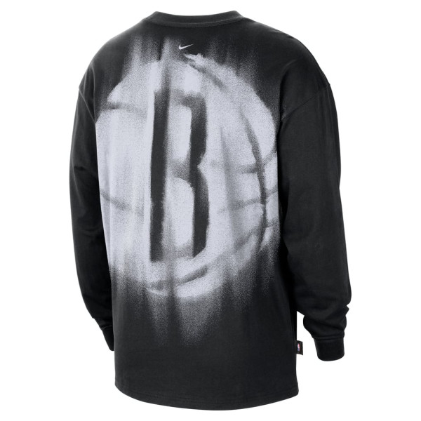 Футболка с длинным рукавом Brooklyn Nets Nike Black 2026 Standard Issue Pre-Game Performance