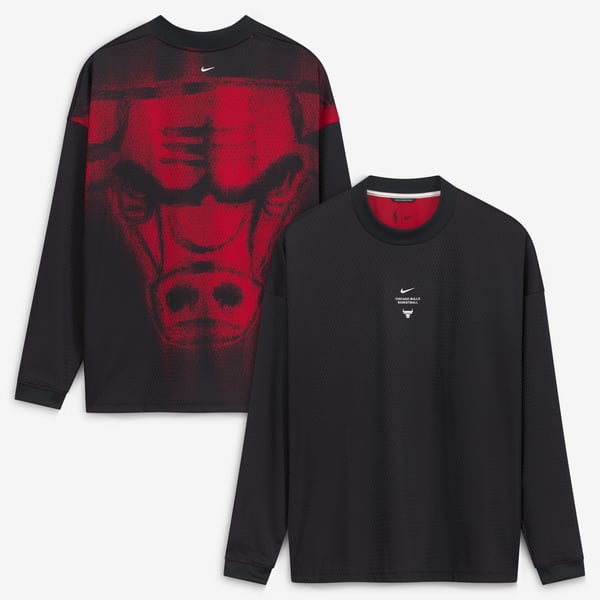 Футболка с длинным рукавом Chicago Bulls Nike 2026 Standard Issue Pre-Game Performance - Black