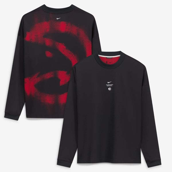 Футболка с длинным рукавом Atlanta Hawks Nike 2026 Standard Issue Pre-Game Performance - Black