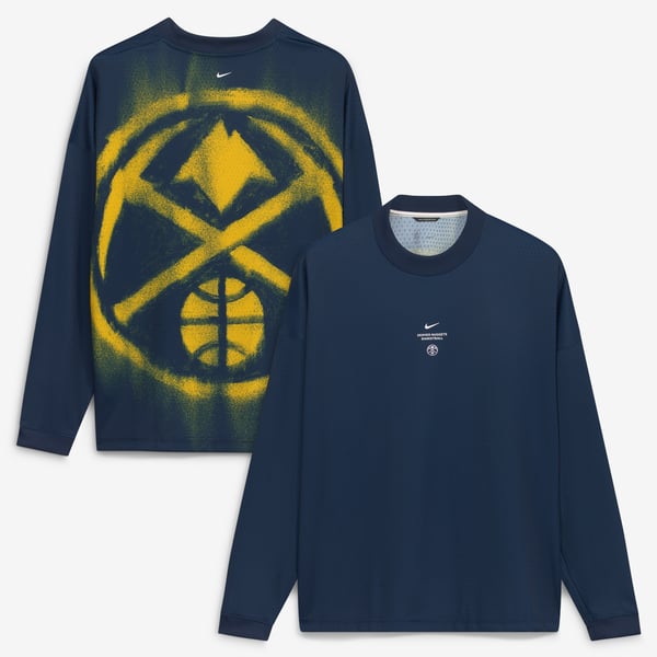 Футболка с длинным рукавом Denver Nuggets Nike 2026 Standard Issue Pre-Game Performance - Navy