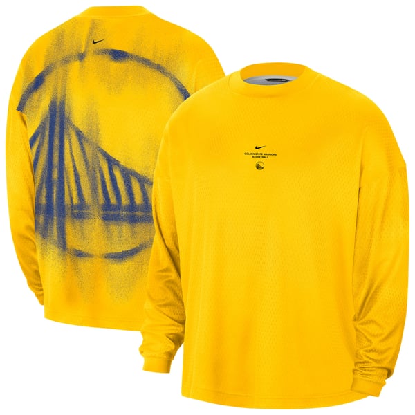 Футболка с длинным рукавом Golden State Warriors Nike 2026 Standard Issue Pre-Game Performance - Gold