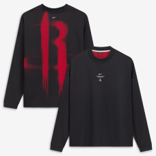 Футболка с длинным рукавом Houston Rockets Nike 2026 Standard Issue Pre-Game Performance - Black