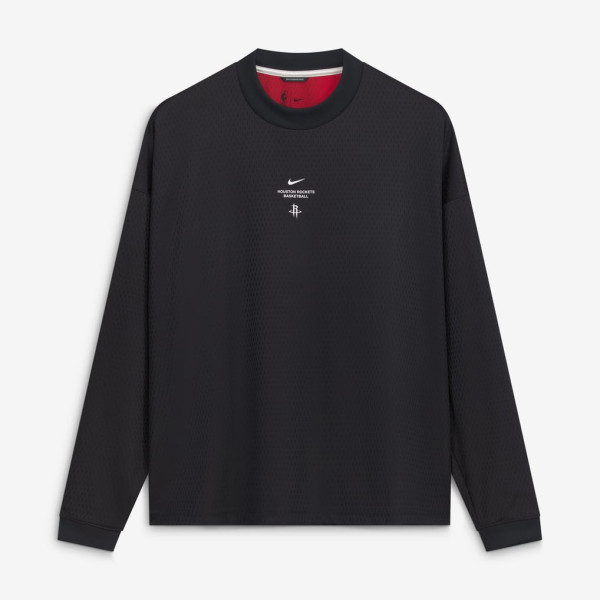 Футболка с длинным рукавом Houston Rockets Nike 2026 Standard Issue Pre-Game Performance - Black