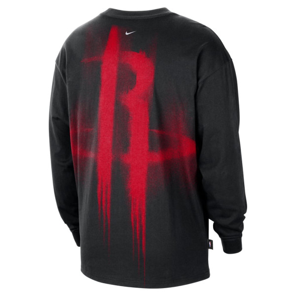 Футболка с длинным рукавом Houston Rockets Nike 2026 Standard Issue Pre-Game Performance - Black