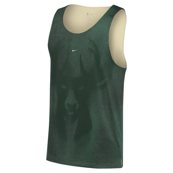 Джерси Milwaukee Bucks Nike 2026 Standard Issue Practice Icon Mesh Reversible - Hunter Green/Cream