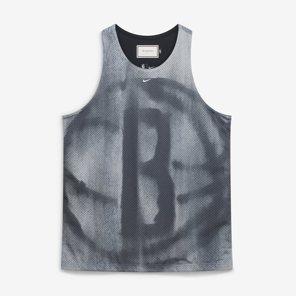 Джерси Brooklyn Nets Nike Silver/Black 2026 Standard Issue Practice Icon Mesh Reversible