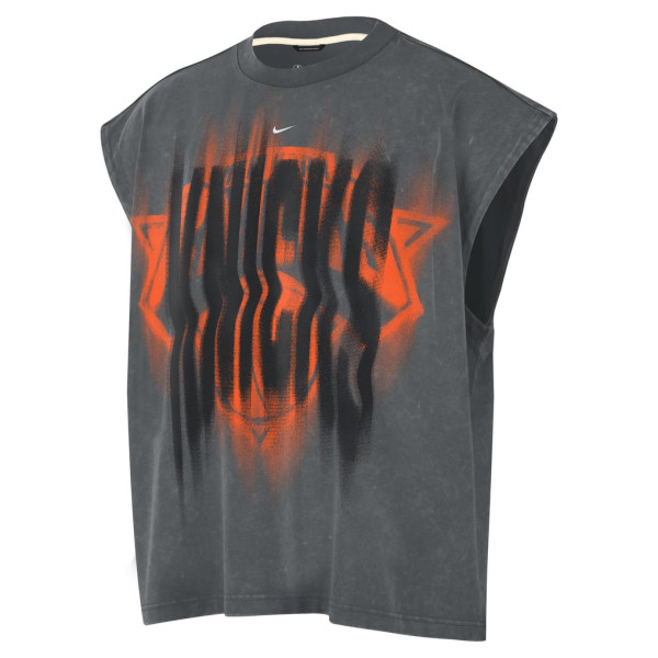 New York Knicks Nike 2026 Standard Issue Pre-Game Sleeveless Top - Charcoal