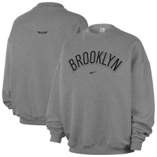 Свитшот Brooklyn Nets Nike Dark Heather Gray Standard Issue Wordmark Fleece Therma-Fit