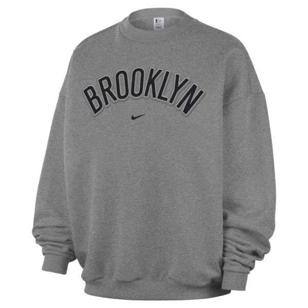 Свитшот Brooklyn Nets Nike Dark Heather Gray Standard Issue Wordmark Fleece Therma-Fit
