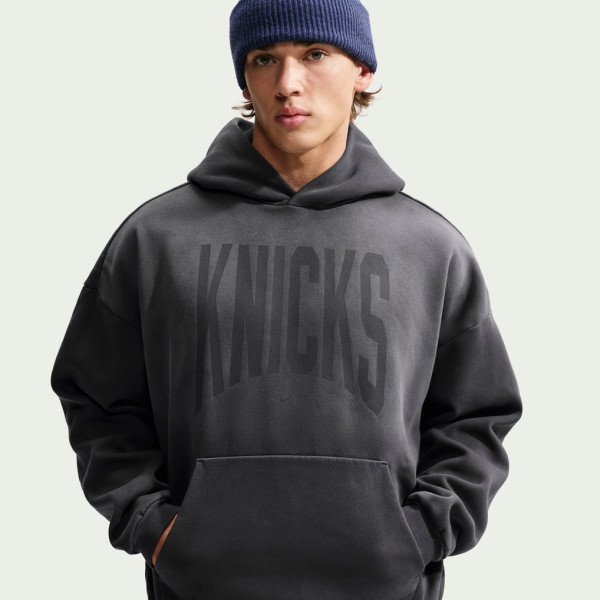 Толстовка New York Knicks Nike 2026 Standard Issue Travel Washed Fleece - Charcoal