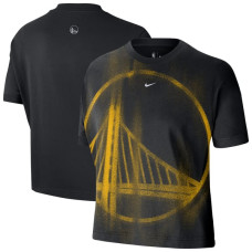 Женская футболка Golden State Warriors Nike 2026 Standard Issue Practice Icon Boxy Cropped - Black