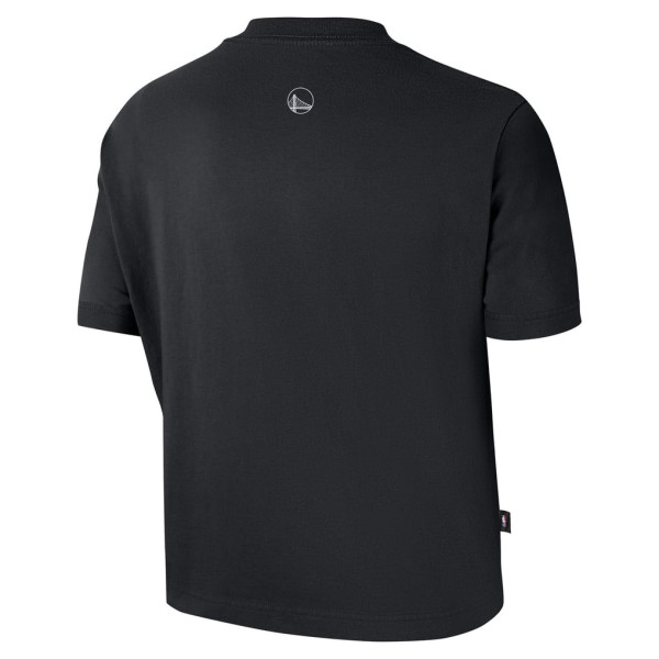 Женская футболка Golden State Warriors Nike 2026 Standard Issue Practice Icon Boxy Cropped - Black