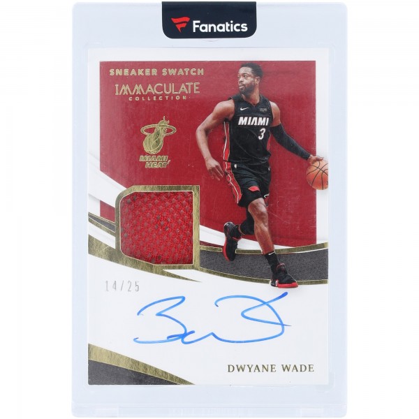 Dwyane Wade Miami Heat Autographed 2020-21 Panini Immaculate Collection Game-Used Sneaker Relic #SNS-DWD #14/25 Card