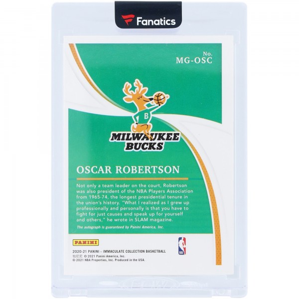 Oscar Robertson Milwaukee Bucks Autographed 2020-21 Panini Immaculate Collection Marks of Greatness #MG-OSC #1/1 Card