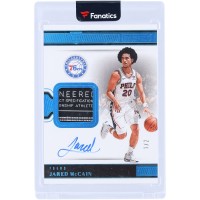 Jared McCain Philadelphia 76ers Autographed 2024-25 Panini Eminence Game Used Laundry Tag Relic #LTA-JMC #1/2 Rookie Card