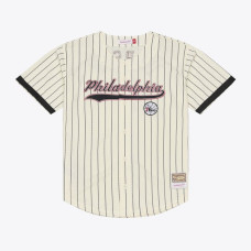 Джерси Philadelphia 76ers Allen Iverson Mitchell & Ness Cream Mesh Button-Front