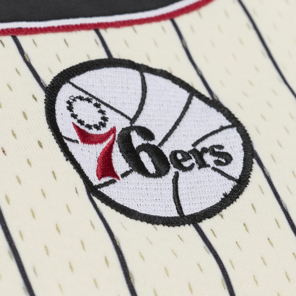 Джерси Philadelphia 76ers Allen Iverson Mitchell & Ness Cream Mesh Button-Front