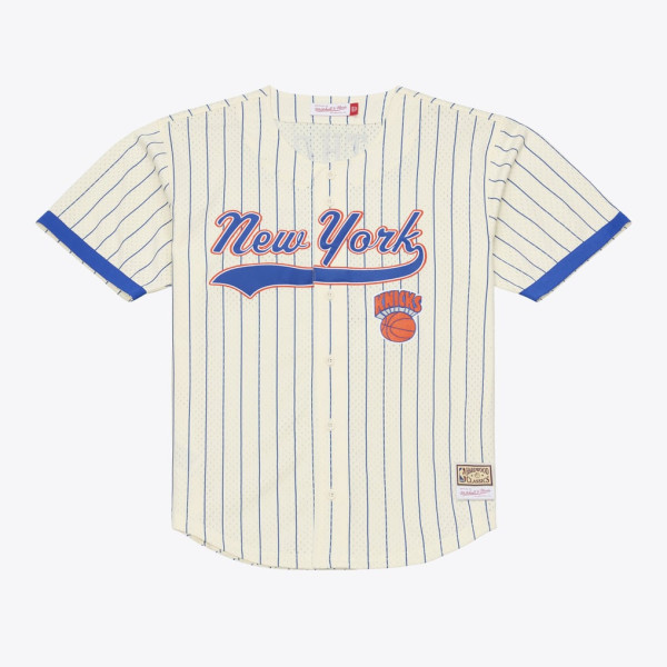 Джерси Carmelo Anthony New York Knicks Mitchell & Ness Hardwood Classics Mesh Button-Front - Cream