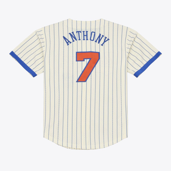 Джерси Carmelo Anthony New York Knicks Mitchell & Ness Hardwood Classics Mesh Button-Front - Cream